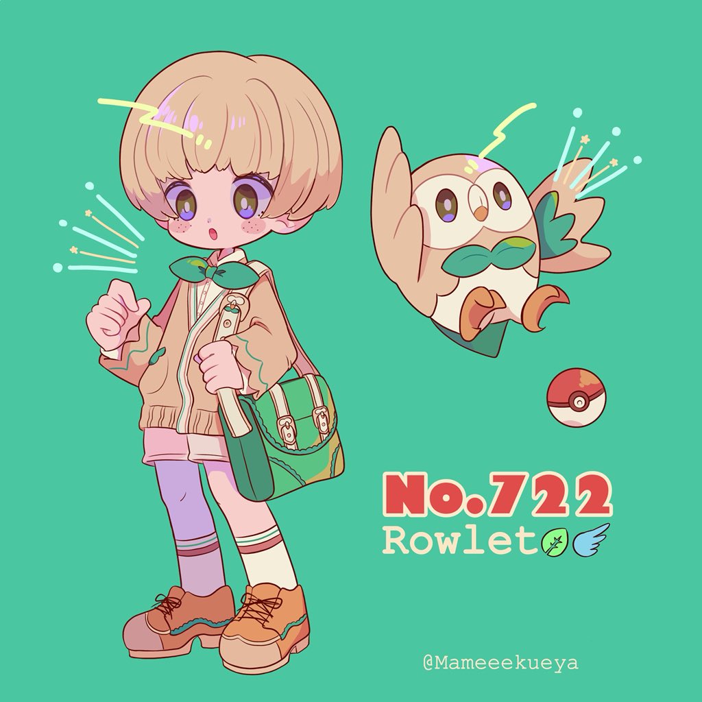 1boy, artist_name, bag, bangs, beak, bird, blunt_bangs, blush