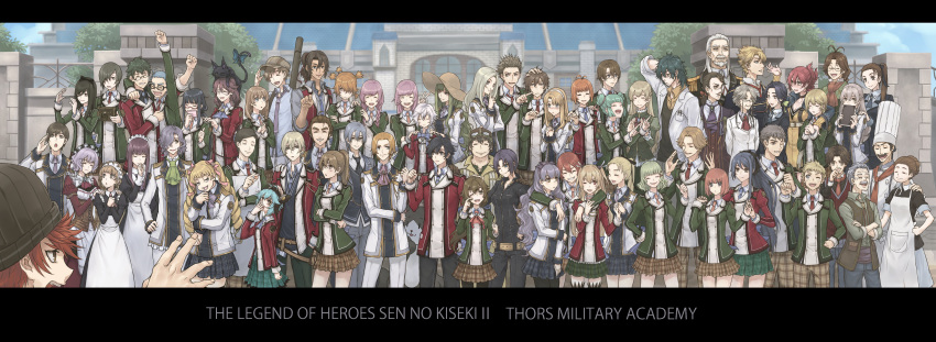 absurdres, ahoge, alan_(eiyuu_densetsu), alisa_reinford, angelica_rogner, animal_hat, apron, aqua_hair