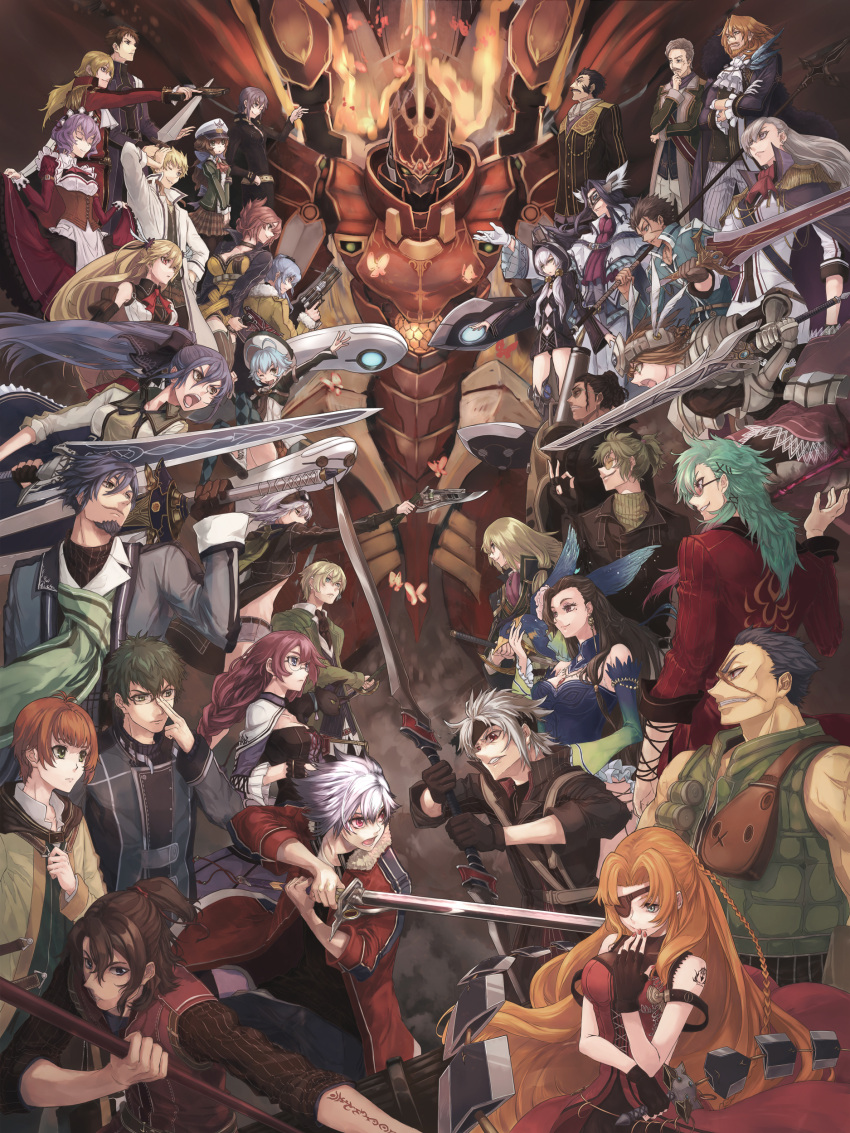 6+boys, 6+girls, absurdres, adjusting_eyewear, ahoge, alisa_reinford, altina_orion, angelica_rogner