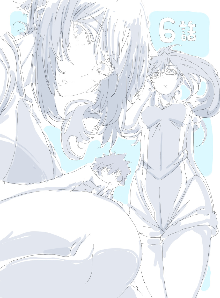 3girls, absurdres, aragaki_nagisa, breasts, glasses, hanebado!, highres, ishikawa_nozomi