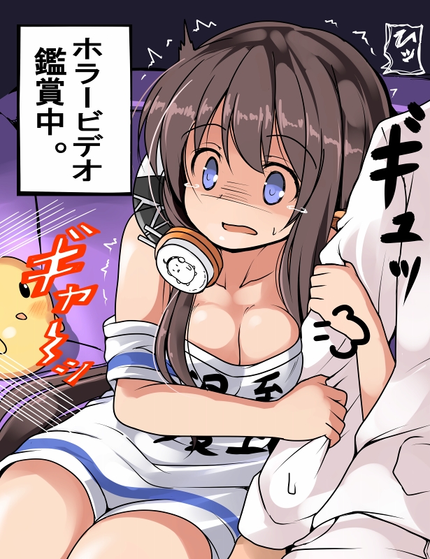 1boy, 1girl, admiral_(azur_lane), arm_grab, azur_lane, blue_eyes, breasts, brown_hair
