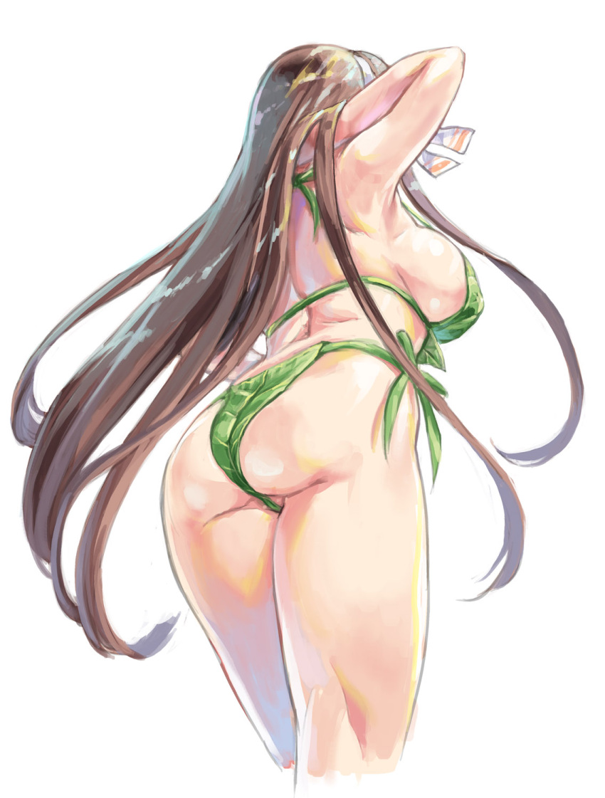 .live, 1girl, arm_behind_head, armpits, ass, back, bikini, breasts