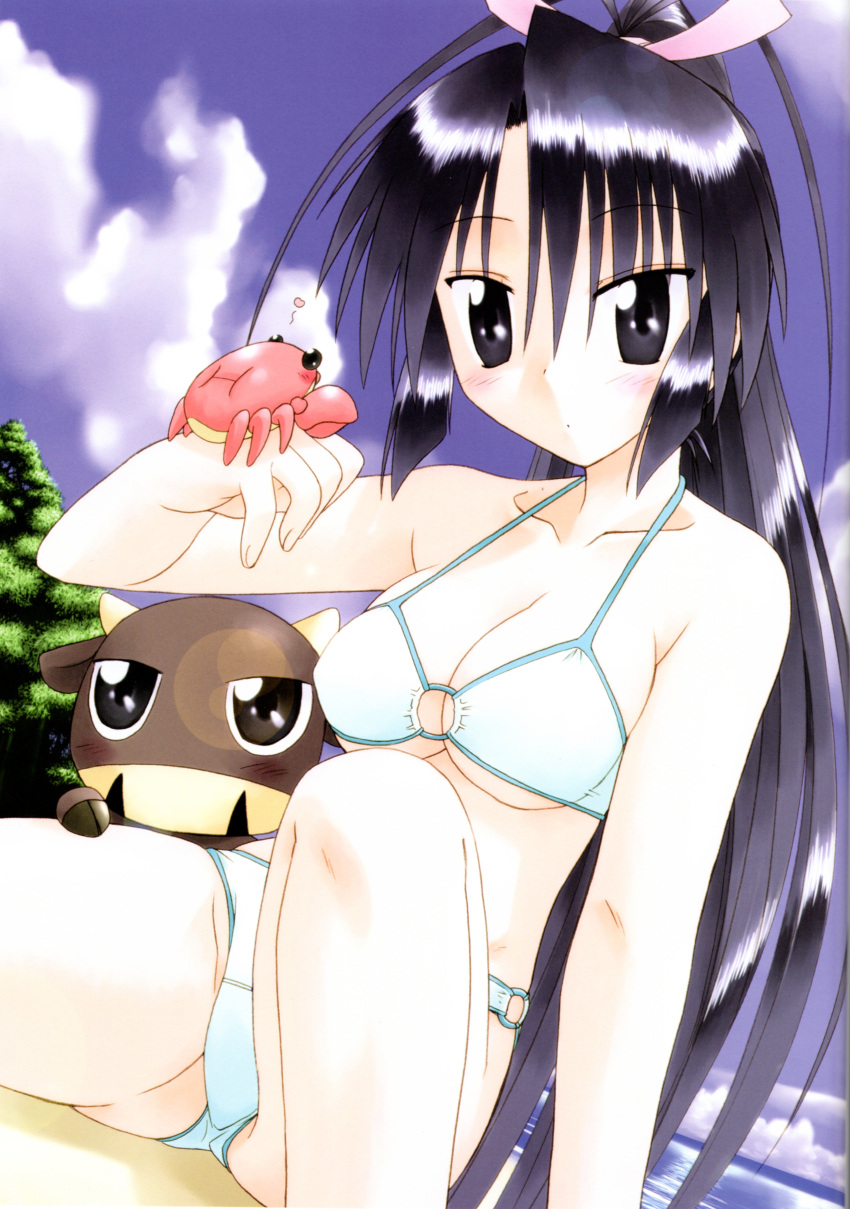 1girl, absurdres, animal, antenna_hair, arm_up, bangs, bare_arms, bare_legs