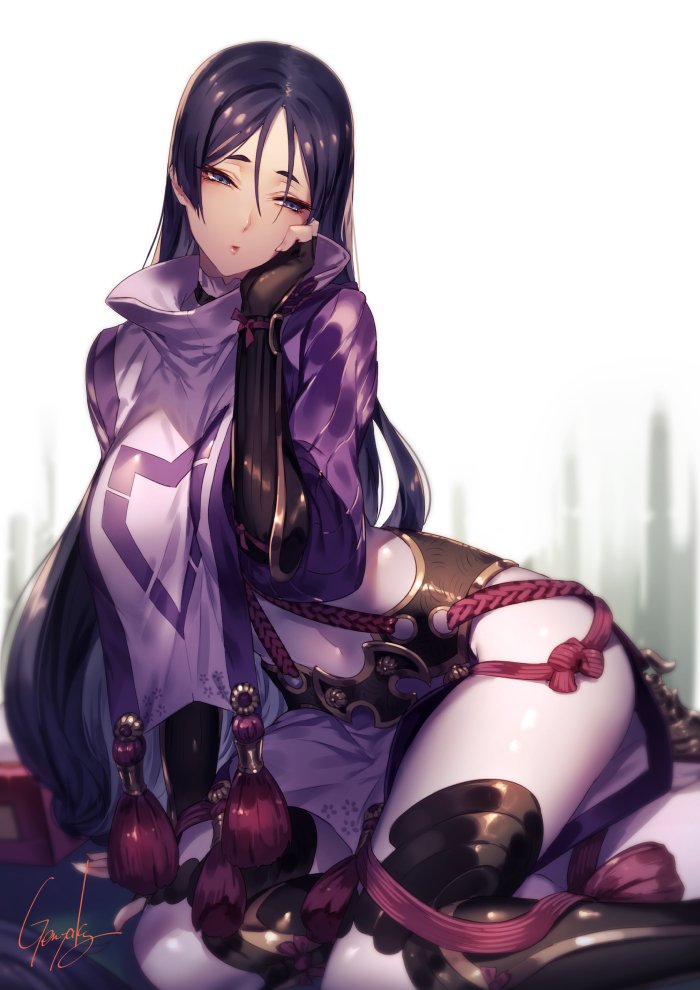 1girl, black_gloves, bodysuit, bracer, breasts, fate/grand_order, fate_(series), flower