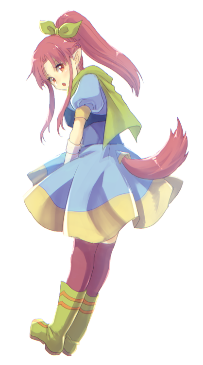 1girl, :o, blue_dress, boots, bow, breasts, cape, commentary_request