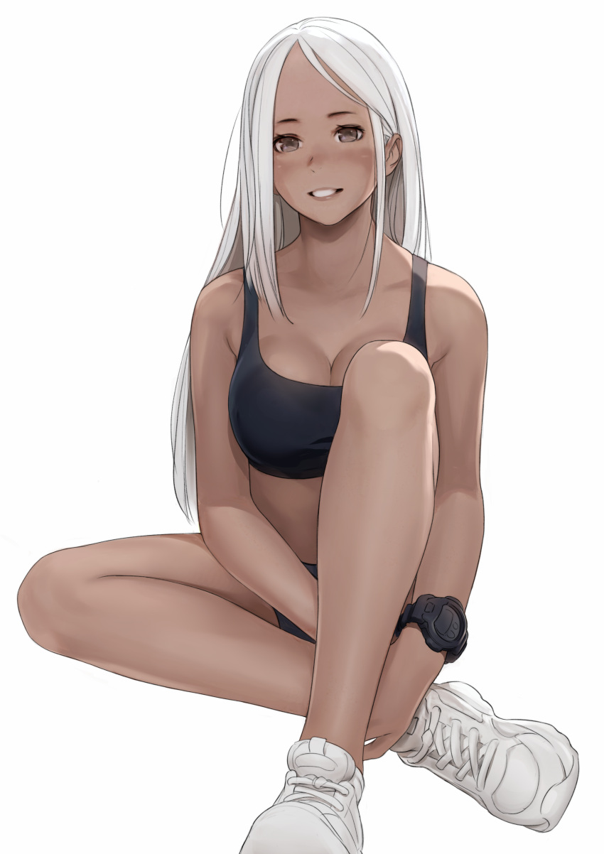 1girl, :d, absurdres, bangs, bare_shoulders, bloomers, blush, breasts