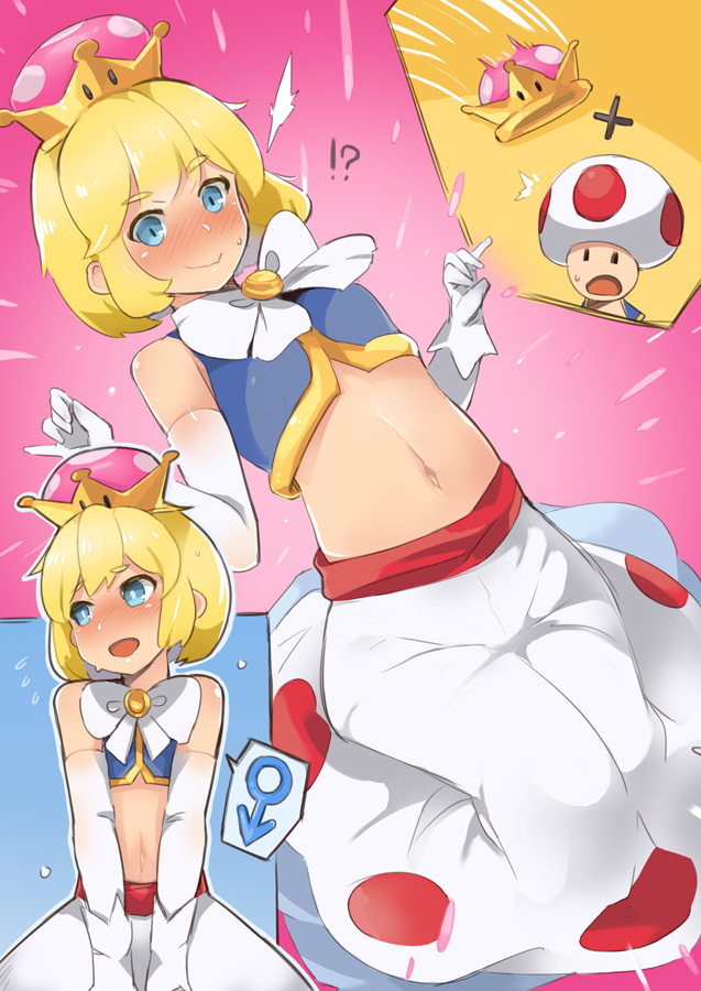 1boy, :d, blue_background, blush, bow, bridal_gauntlets, elbow_gloves, gloves