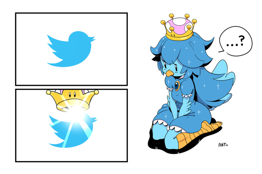 ..., 1girl, 3koma, ?, adam_bryce_thomas, artist_name, beak, bird_girl