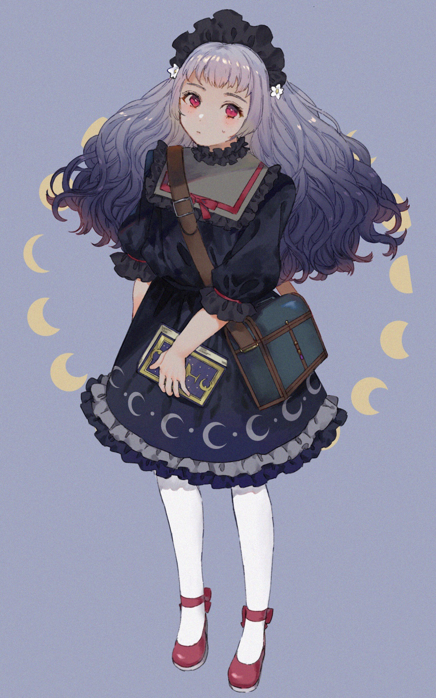 1girl, aikatsu!_(series), aikatsu_friends!, bag, black_dress, blush, book, byebaby