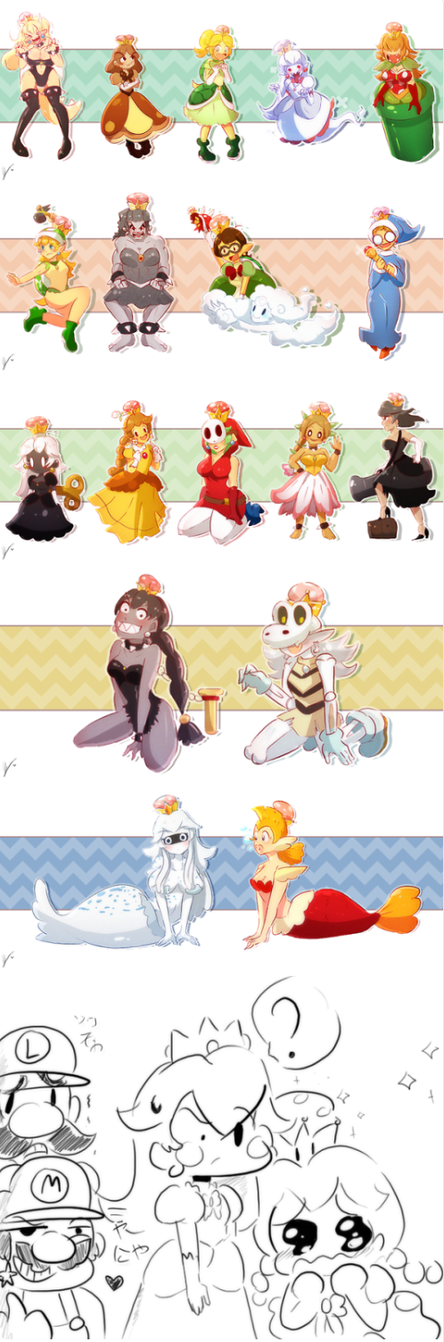 blooper, bowsette, clouds, dress, endifi, genderswap, genderswap_(mtf), hammer