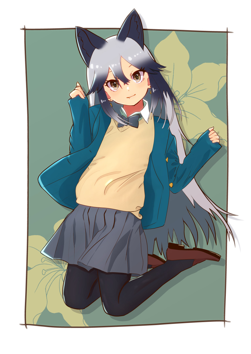 1girl, absurdres, alternate_costume, animal_ears, bow, bowtie, collared_shirt, commentary_request