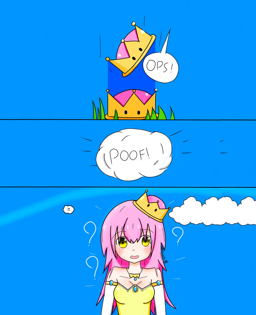 bare_shoulders, bowsette, crownette, looking_at_viewer, mario, nintendo, princess, super_crown