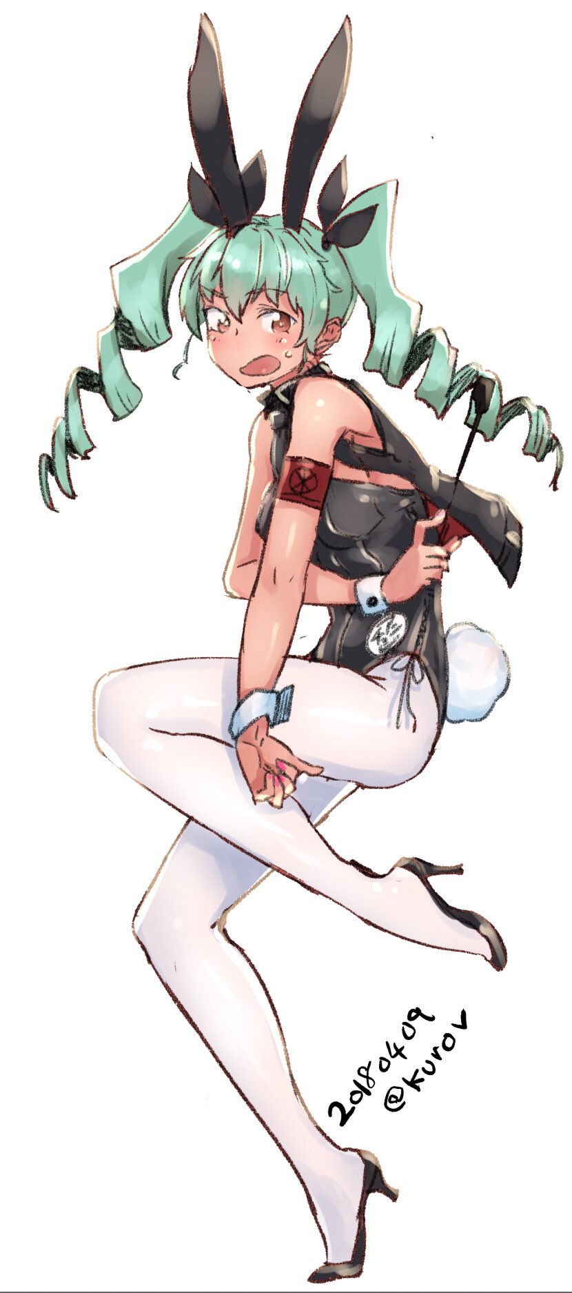 1girl, abaratani_kurou, anchovy, animal_ears, bangs, black_footwear, black_jacket, black_ribbon