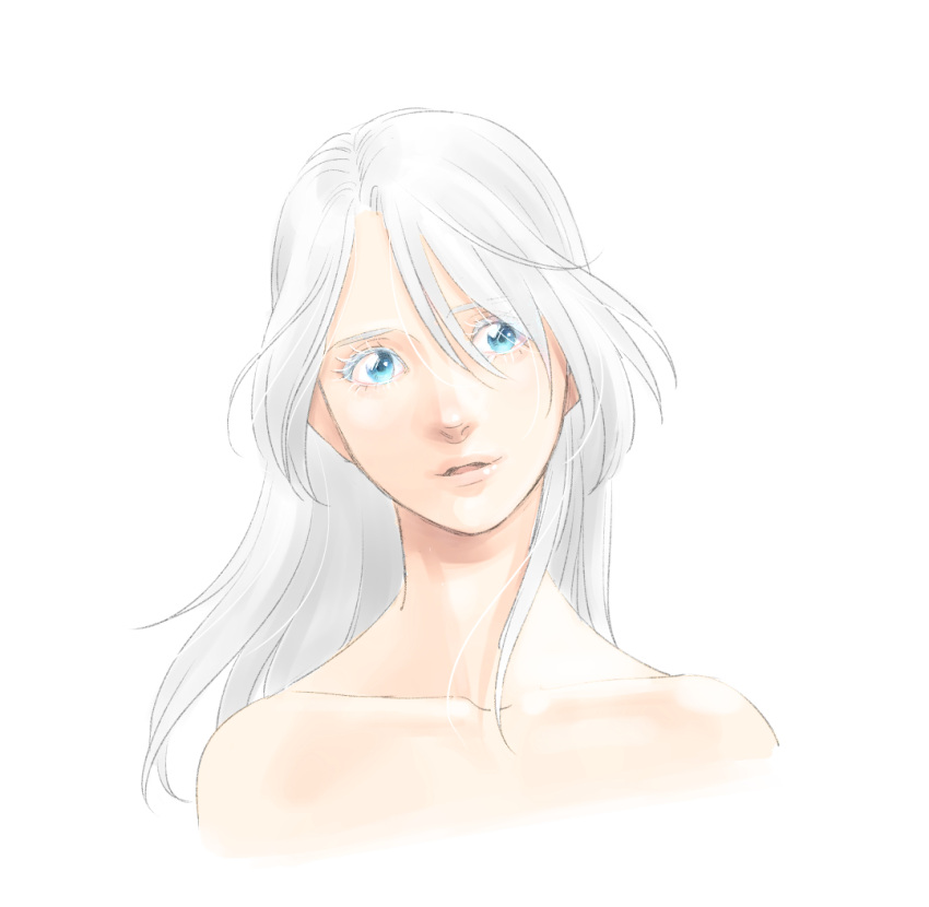 1boy, blue_eyes, long_hair, male_focus, natsuno_(natsunosho), parted_lips, silver_hair, smile
