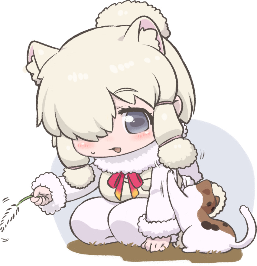 1girl, alpaca, alpaca_ears, alpaca_suri_(kemono_friends), alpaca_tail, animal_ear_fluff, animal_ears, blue_eyes