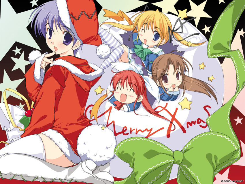 amagasaki_mikoto, augustic_pieces, christmas, fujieda_honami, santa_costume, santa_hat, shibugaki_matsuri, tachibana_chihiro
