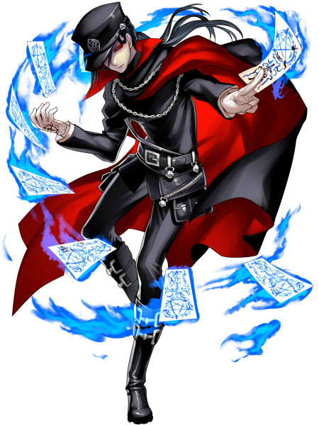 1boy, belt, black_cape, black_footwear, black_hair, black_pants, black_shirt, blue_fire