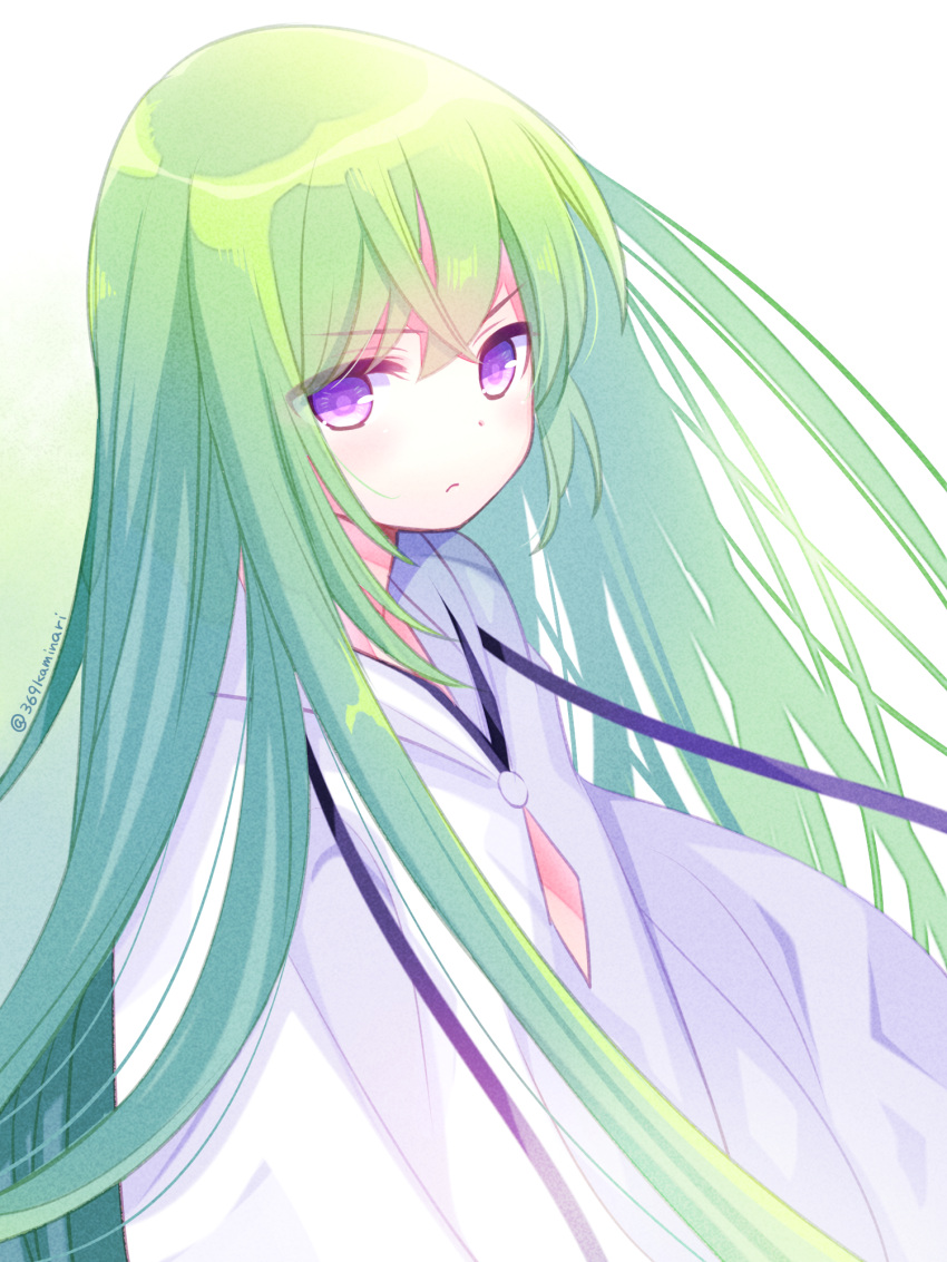 >:(, 1boy, androgynous, fate/grand_order, fate_(series), green_hair, highres, kingu_(fate)