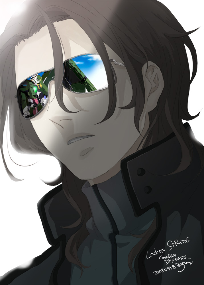 brown_hair, gundam, gundam_00, ikasumi, lockon_stratos, lyle_dylandy, male, sunglasses