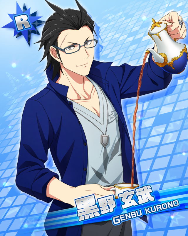 black-hair, black_eyes, character_name, dress, genbu_kurono, glasses, idolmaster, idolmaster_side-m