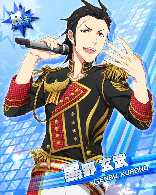 black_eyes, black_hair, character_name, dress, genbu_kurono, idolmaster, idolmaster_side-m, microhone