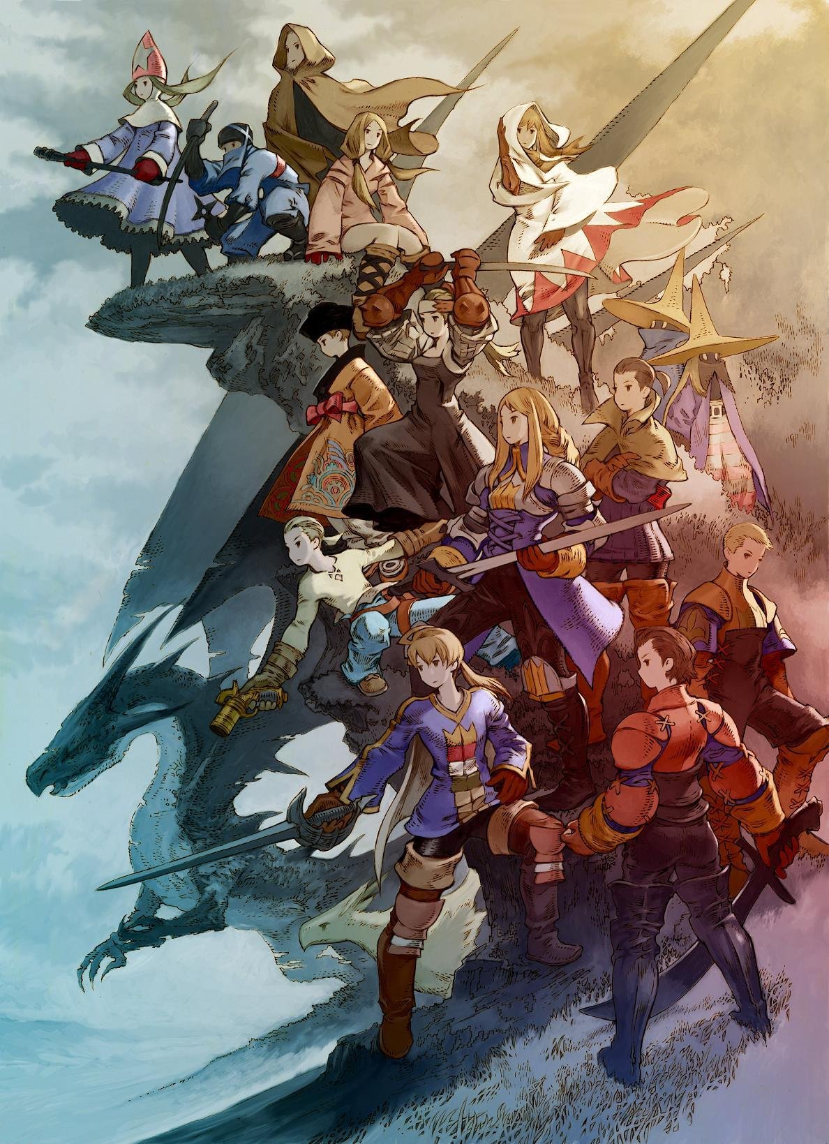 alma_beoulve, annotated, archer_(fft), argath_thadalfus, armor, black_mage, black_mage_(fft), blonde_hair
