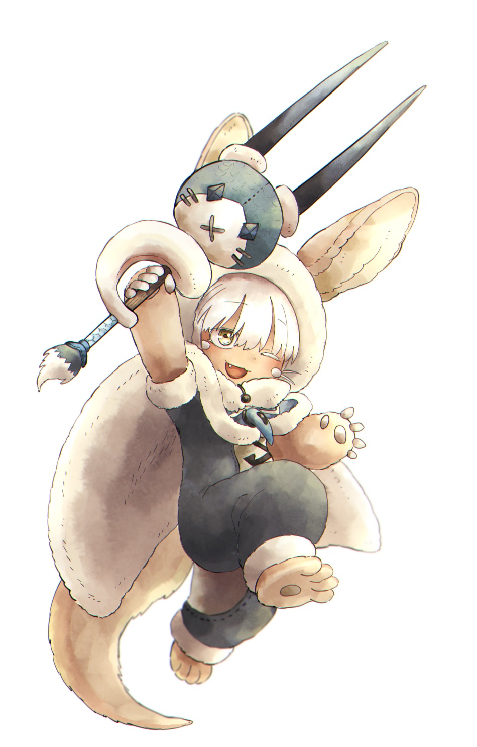 1other, alternate_costume, ambiguous_gender, blush, brown_eyes, fang, felyne, felyne_(cosplay)