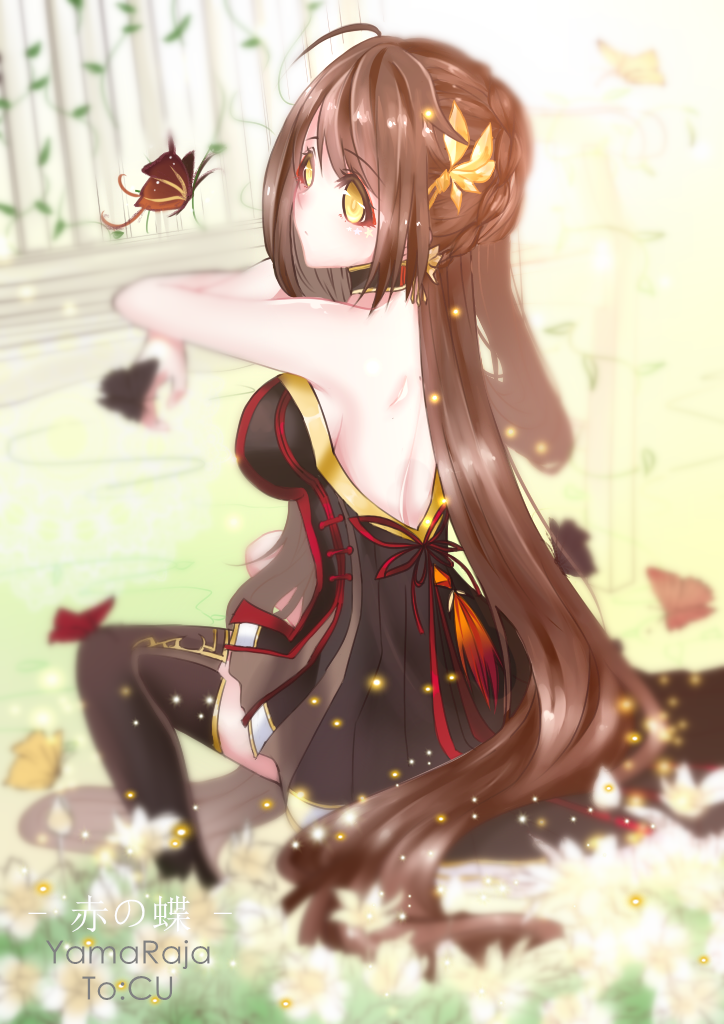 1girl, 2200659903_rika, ara_han, back, bare_shoulders, blurry, blurry_background, braid