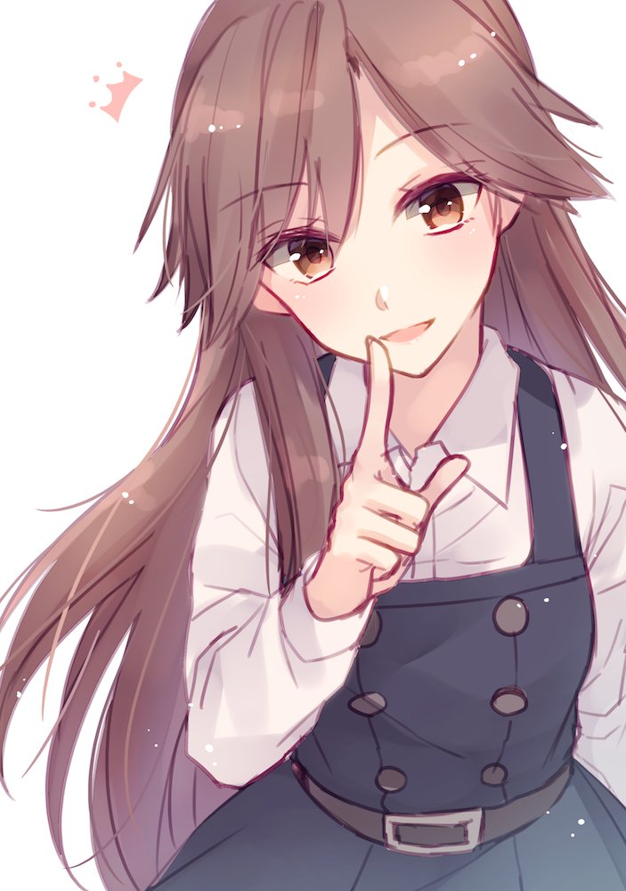 arashio_(kantai_collection), bangs, belt, brown_eyes, brown_hair, buttons, commentary, crown