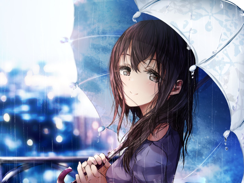 1girl, black_hair, blurry, blurry_background, brown_eyes, commentary_request, from_side, fujiwara_hajime