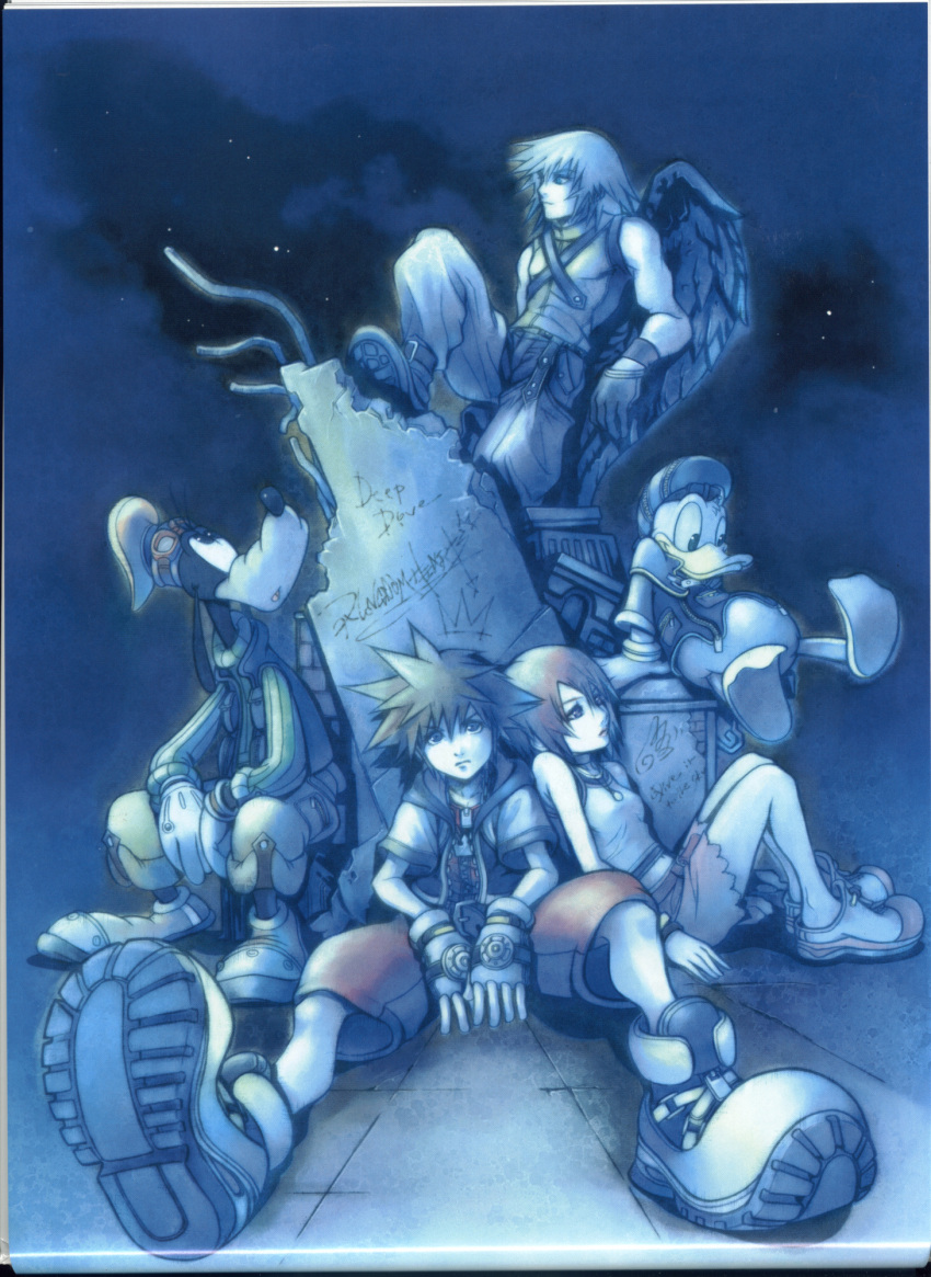 donald_duck, everyone, goofy, highres, kairi, kingdom_hearts, kingdom_hearts_i, nomura_tetsuya