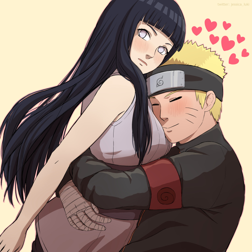 1boy, 1girl, absurdres, bandage, bandaged_arm, bandages, black_hair, blonde_hair
