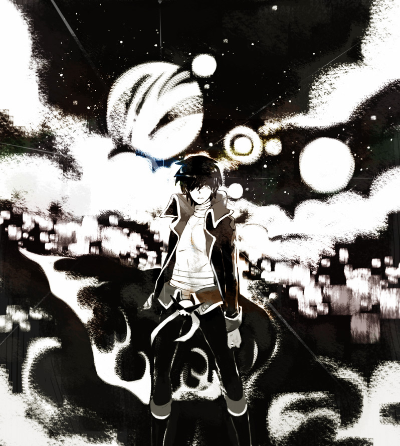 bandage, bandages, black_hair, garlock_simon, hoshitsu, male, sarashi, short_hair, simon, tengen_toppa_gurren_lagann, trench_coat, trenchcoat