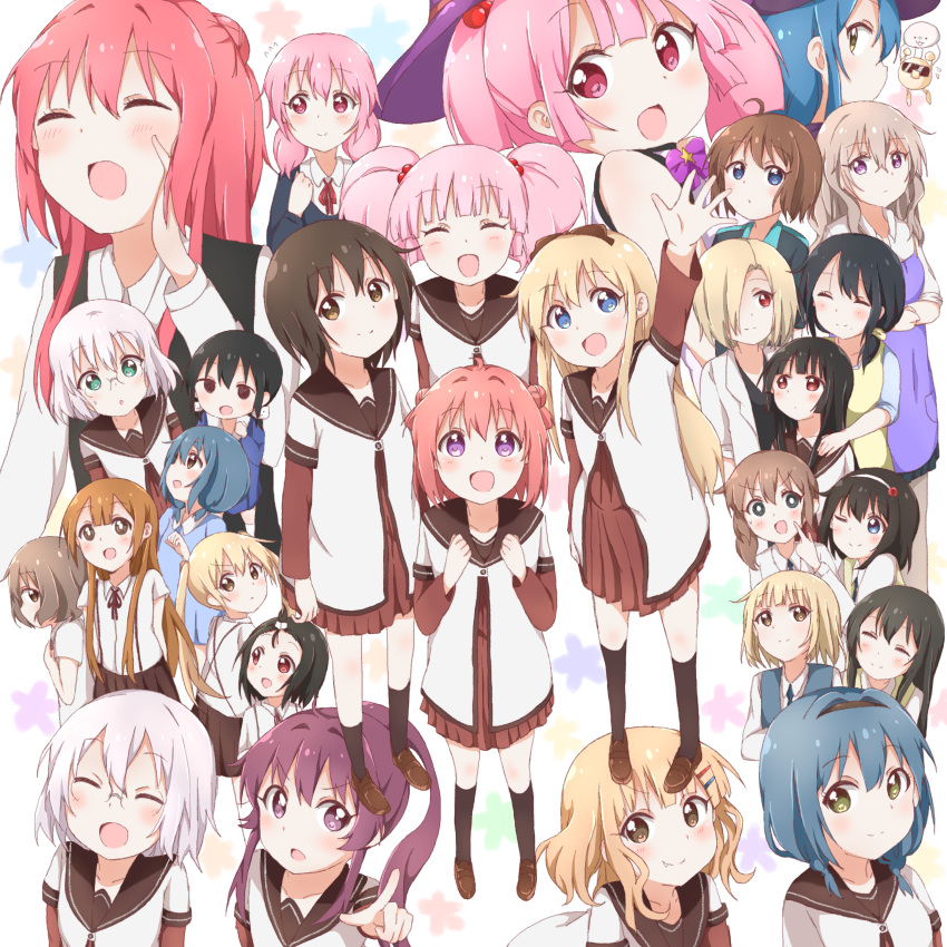 6+girls, absolutely_everyone, absurdres, ahoge, akaza_akari, annotation_request, azuma_shihoko, black_hair