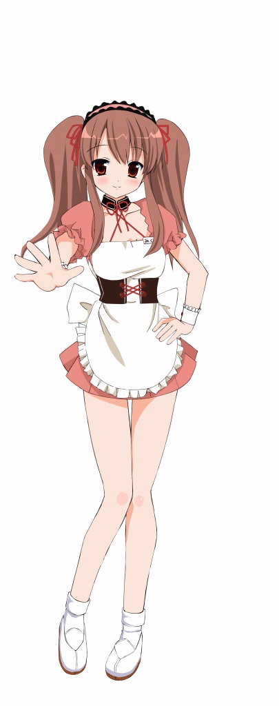 ankle_socks, asahina_mikuru, brown_eyes, brown_hair, choker, corset, kiriya, kiriya_haruhito