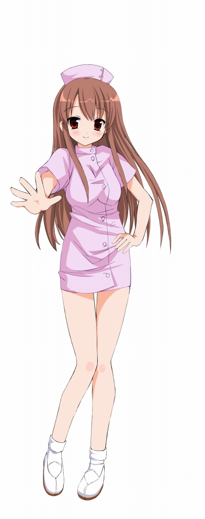 ankle_socks, asahina_mikuru, brown_eyes, brown_hair, kiriya, kiriya_haruhito, long_hair, nurse