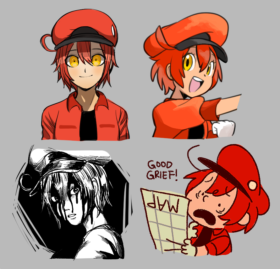 1girl, ae-3803, black_eyes, charles_schulz_(style), creatures_(company), dangan_ronpa, game_freak, hataraku_saibou