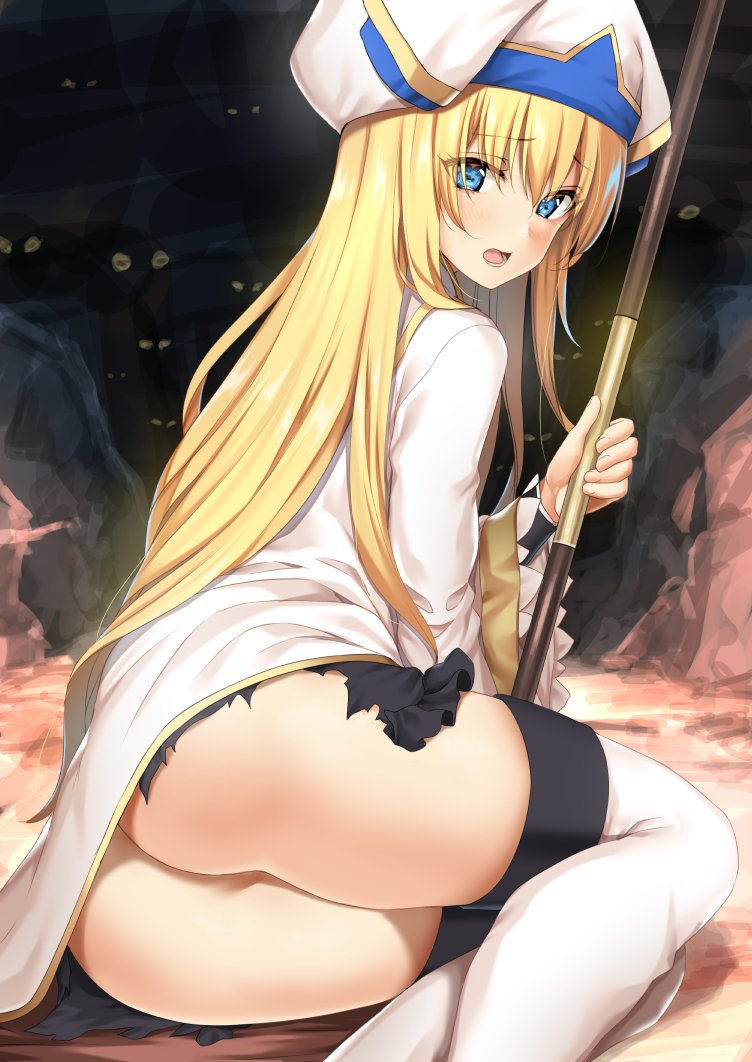 1girl, ass, blonde_hair, blue_eyes, blush, body_mahattaya_ginga, boots, eyebrows_visible_through_hair