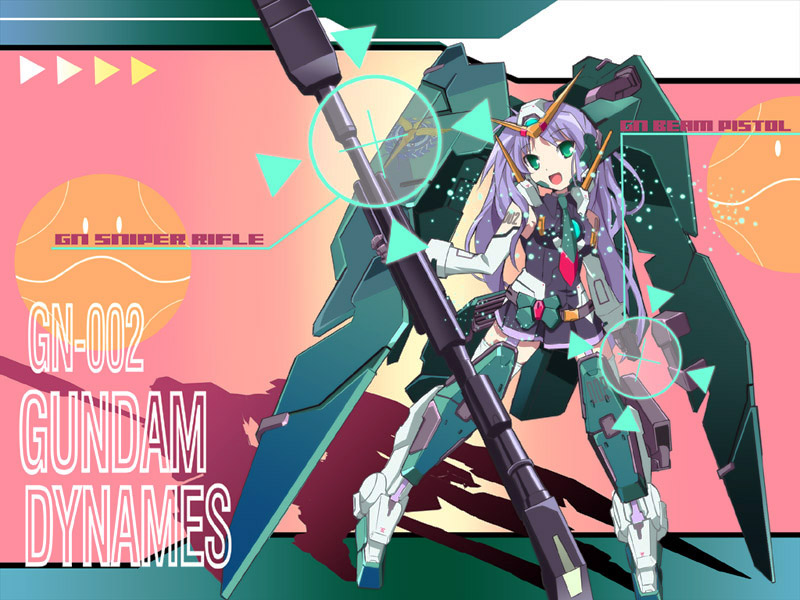 belt, dynames, green_eyes, gun, gundam, gundam_00, handgun, haro