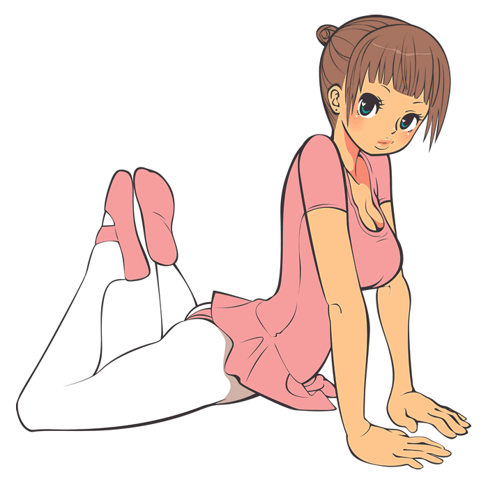 bad_id, ballerina, ballet_slippers, blue_eyes, breasts, brown_hair, hghgjhg, mago, original, pantyhose, pink_shoes, tan, white_legwear, white_pantyhose