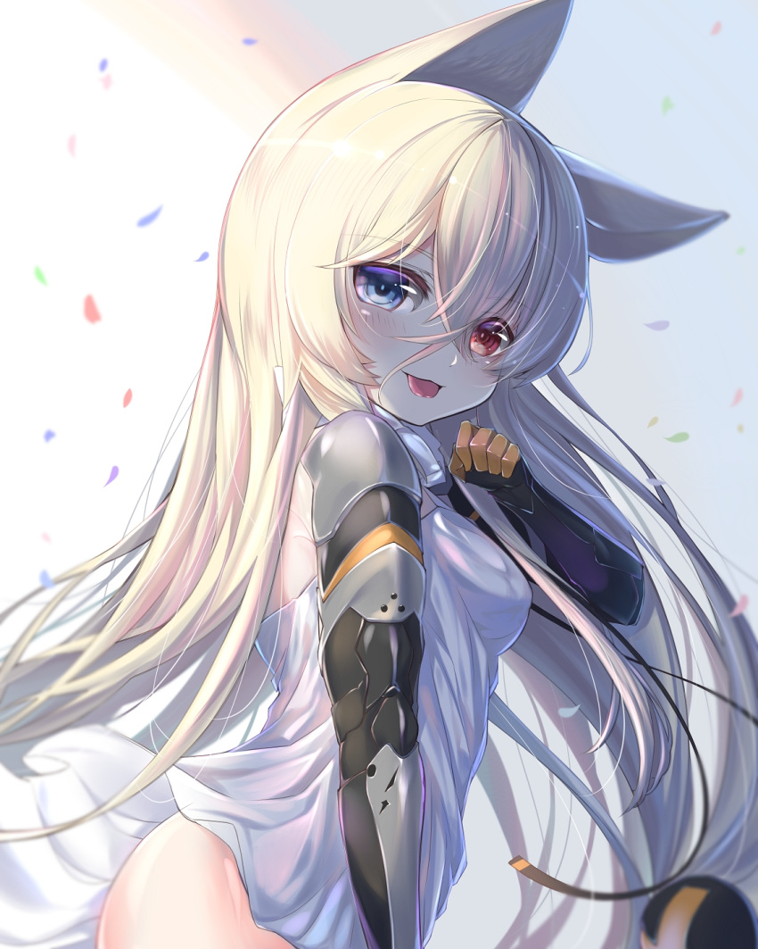 1girl, :p, animal_ears, blonde_hair, bottomless, cat_ears, g41_(girls_frontline), girls_frontline