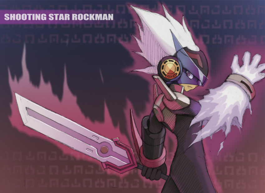 1boy, bodysuit, copyright_name, gradient, gradient_background, helmet, looking_at_viewer, looking_to_the_side