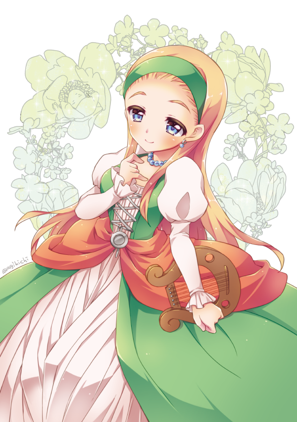 1girl, blonde_hair, blue_eyes, blush, breasts, closed_mouth, dragon_quest, dragon_quest_xi