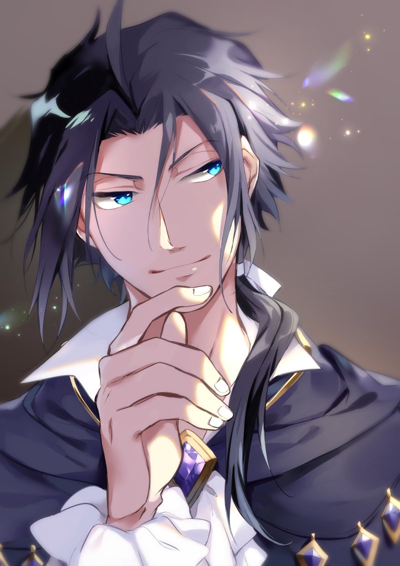1boy, brown_hair, cyrus_(octopath_traveler), long_hair, male_focus, oboro_keisuke, octopath_traveler, ponytail