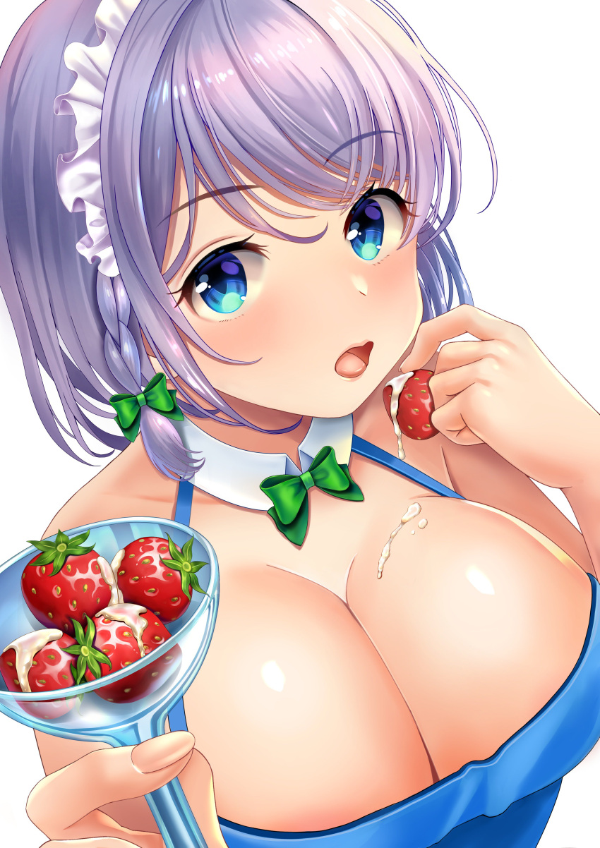 1girl, absurdres, bangs, bare_shoulders, blue_eyes, bow, bowtie, braid