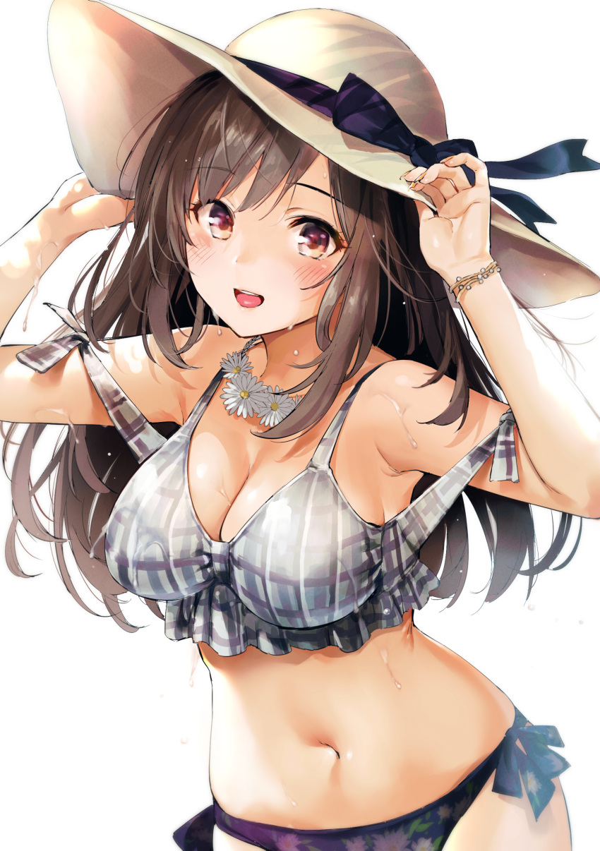 1girl, absurdres, armpits, bangs, bare_shoulders, bikini, blush, bow
