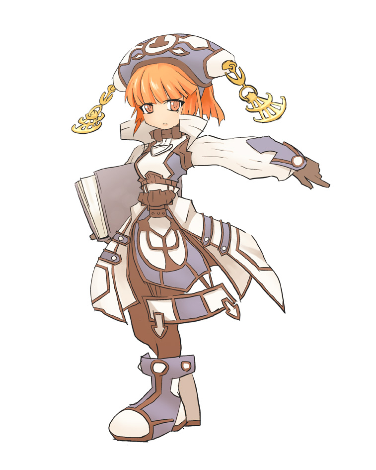 boots, dewprism, gloves, hat, maya, maya_(dewprism), orange_eyes, orange_hair