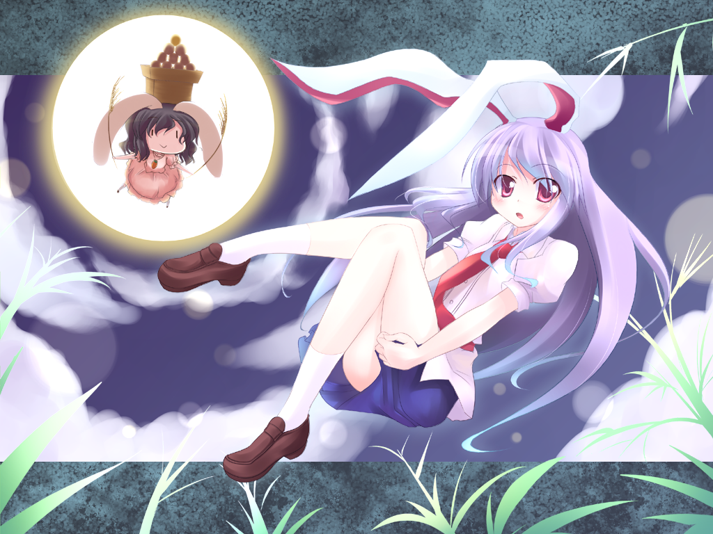 inaba_tewi, makino_(artist), makino_(ukiuo), reisen_udongein_inaba, touhou, wallpaper