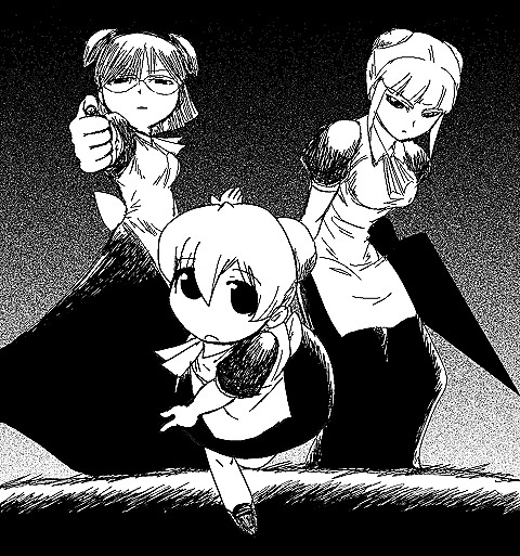 android, flandre, francette, francisca, kaibutsu_oujo, maid, matsuya, monochrome
