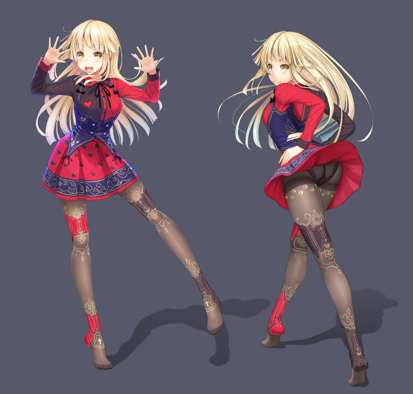 1girl, :d, asamurasaki, ass, bang_dream!, bangs, black_background, black_legwear